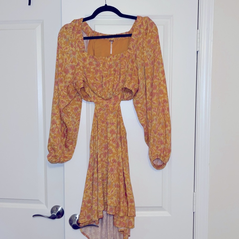 Free People Floral Long Sleeve Dress | Size X-Small
